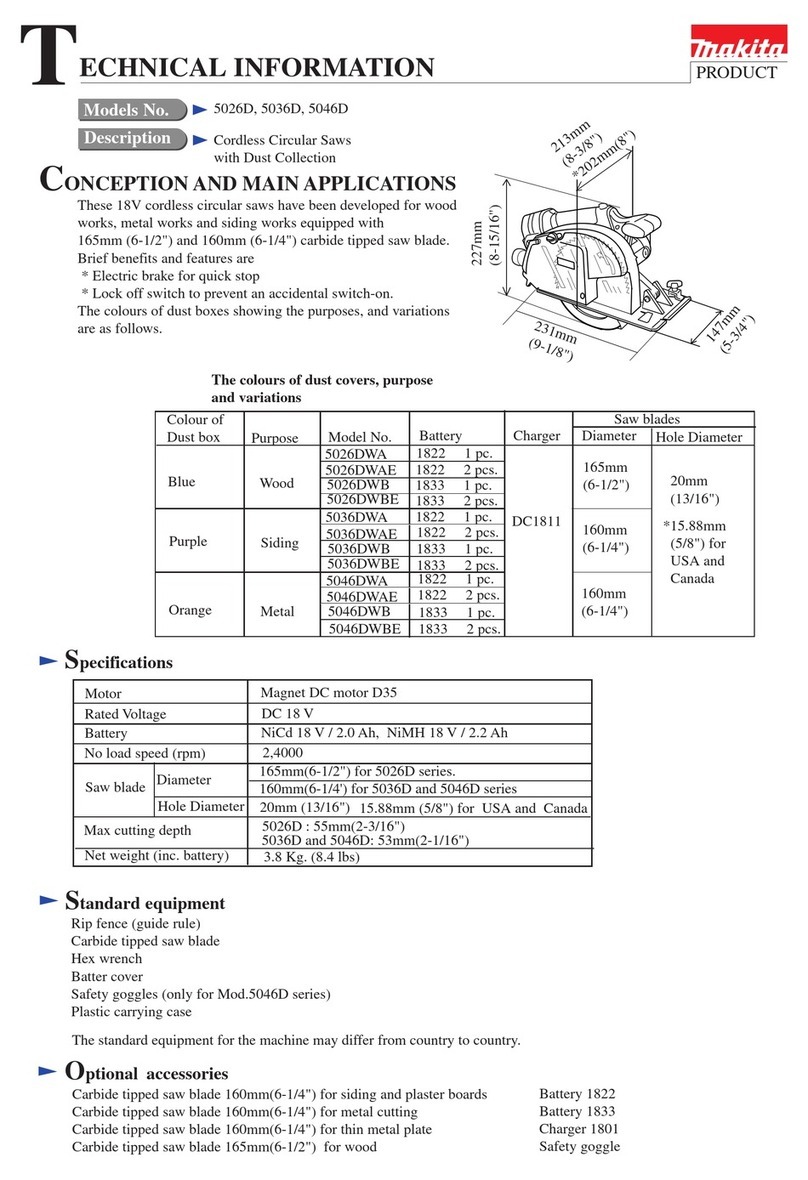 Makita 5026D technical information