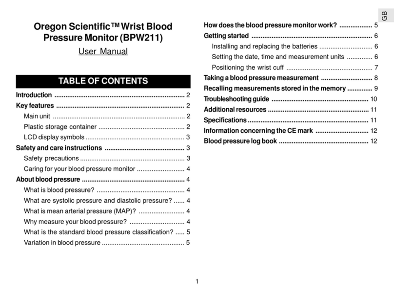 Oregon Scientific BPW211 User manual