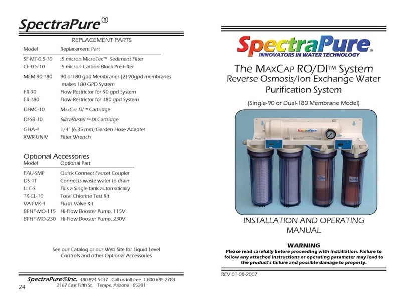SpectraPure MAXCAP RO/DI Installation and operating manual SpectraPure MAXCAP RO/DI Installation and operating manual