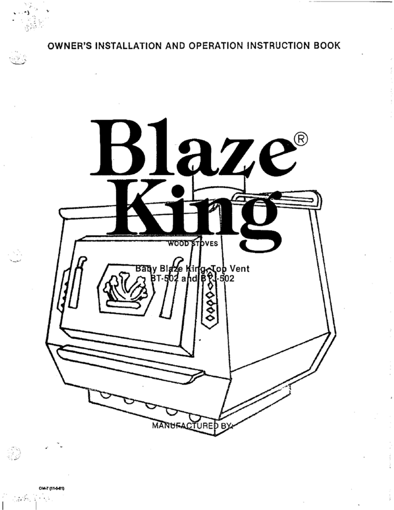 Blaze King BT-502 Owner's installation and operation manual Blaze King BT-502 Owner's installation and operation manual