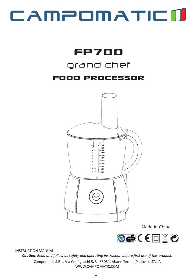 Campomatic FP700 grand chef instruction manual