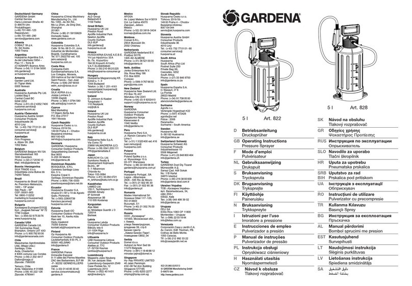 Gardena 822 operating instructions