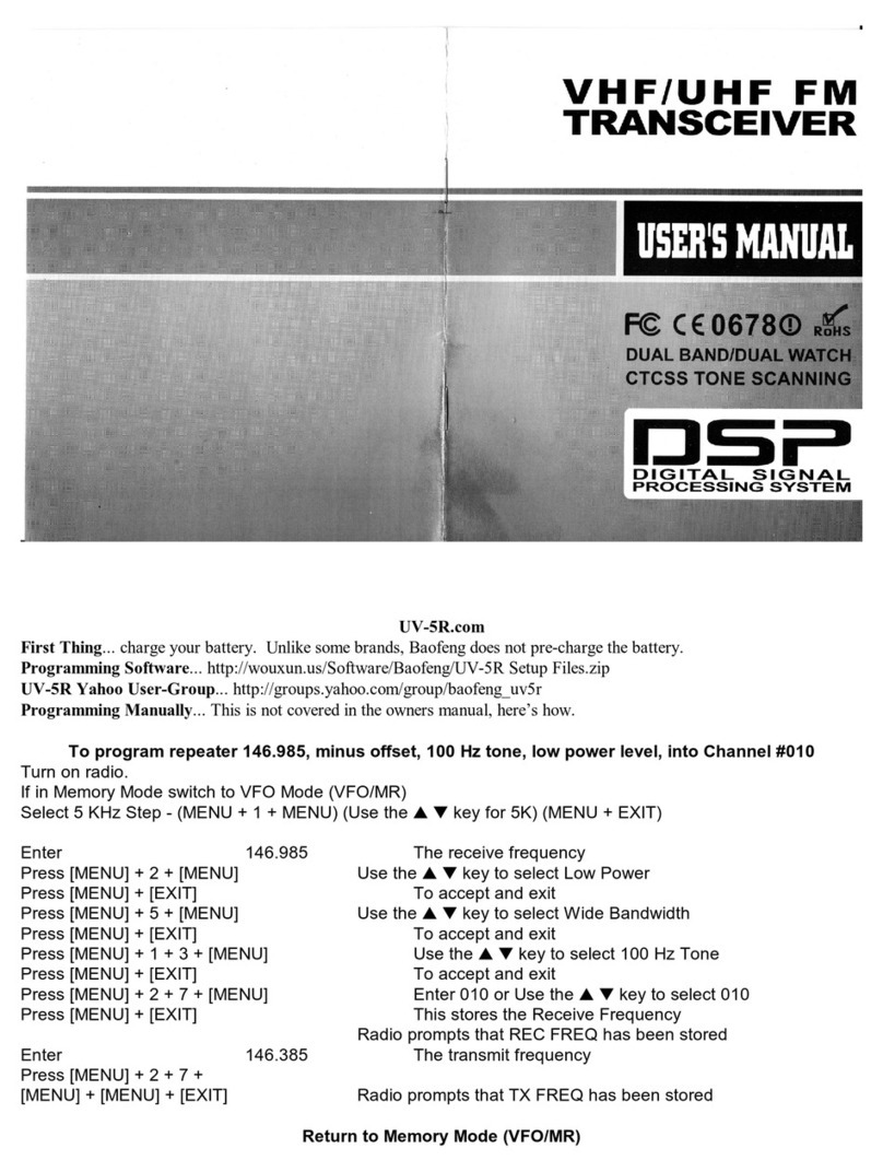 DSP VHF/UHF FM transceiver user manual