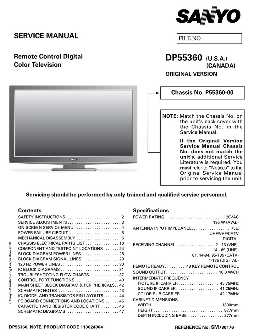 Sanyo DP55360 - 55"Class LED LCD HDTV User manual Sanyo DP55360 - 55"Class LED LCD HDTV User manual