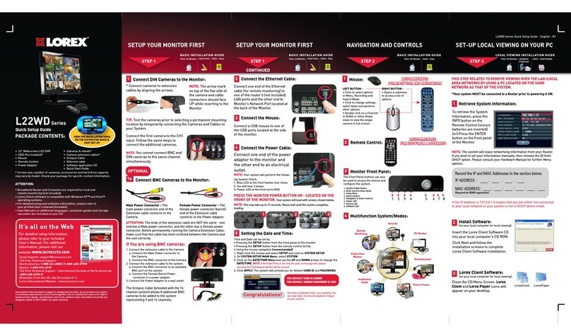 Lorex L22WD Series Quick setup guide