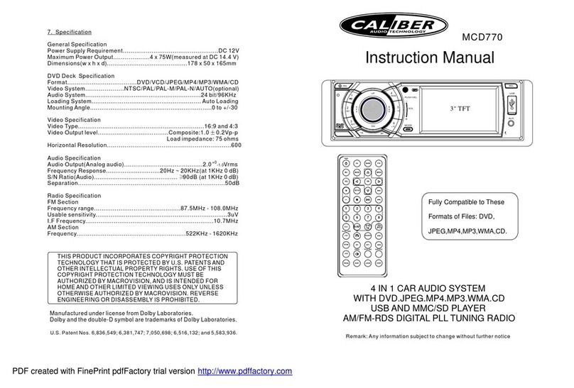 Caliber MCD770 instruction manual
