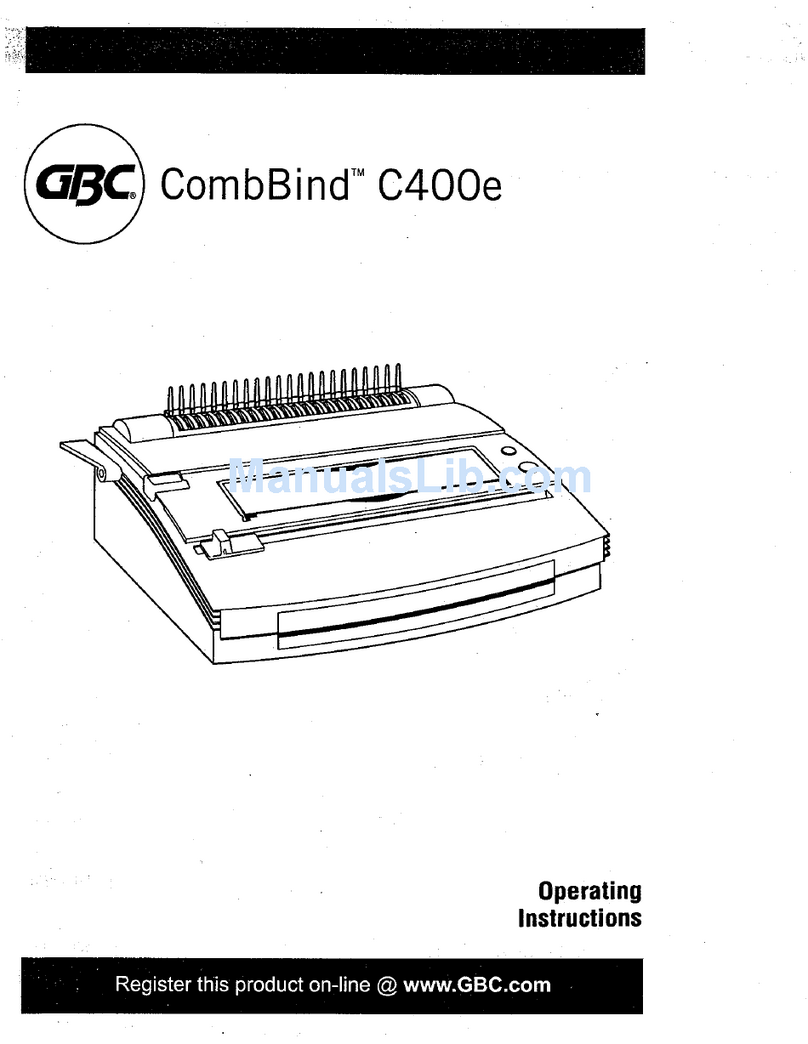 GBC CombBind C400e operating instructions