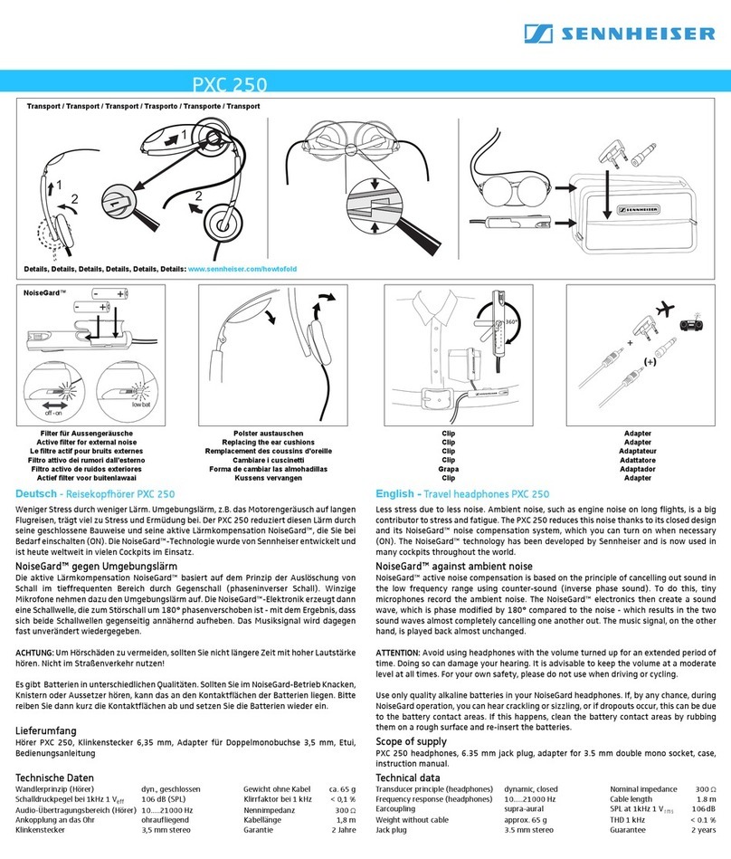 Sennheiser PXC 250 Instruction