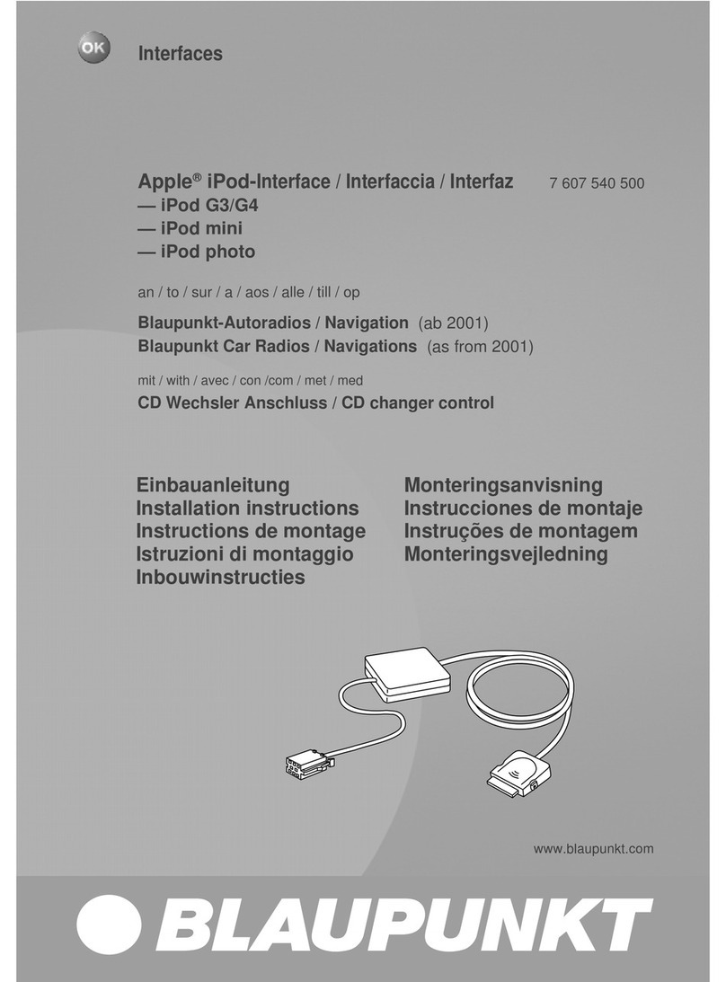 Blaupunkt iPod Interface installation instructions Blaupunkt iPod Interface installation instructions