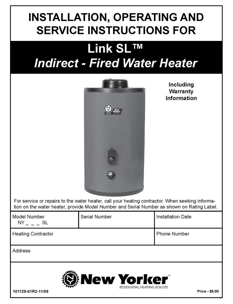 New Yorker Link NY27SL Installation, operating and service instructions
