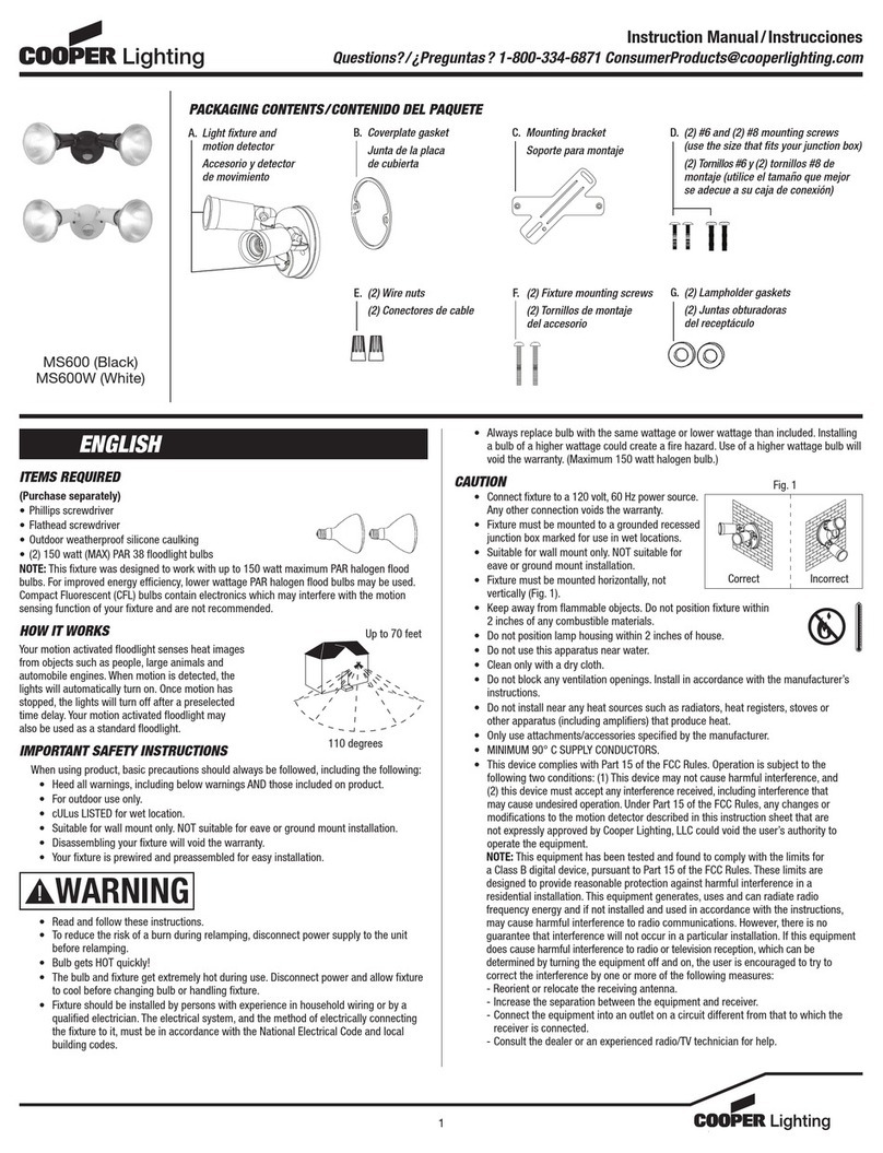 Cooper Lighting MS600 User manual