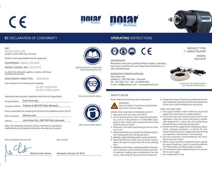 Polar Electro Angle polisher 6127-0175 operating instructions Polar Electro Angle polisher 6127-0175 operating instructions