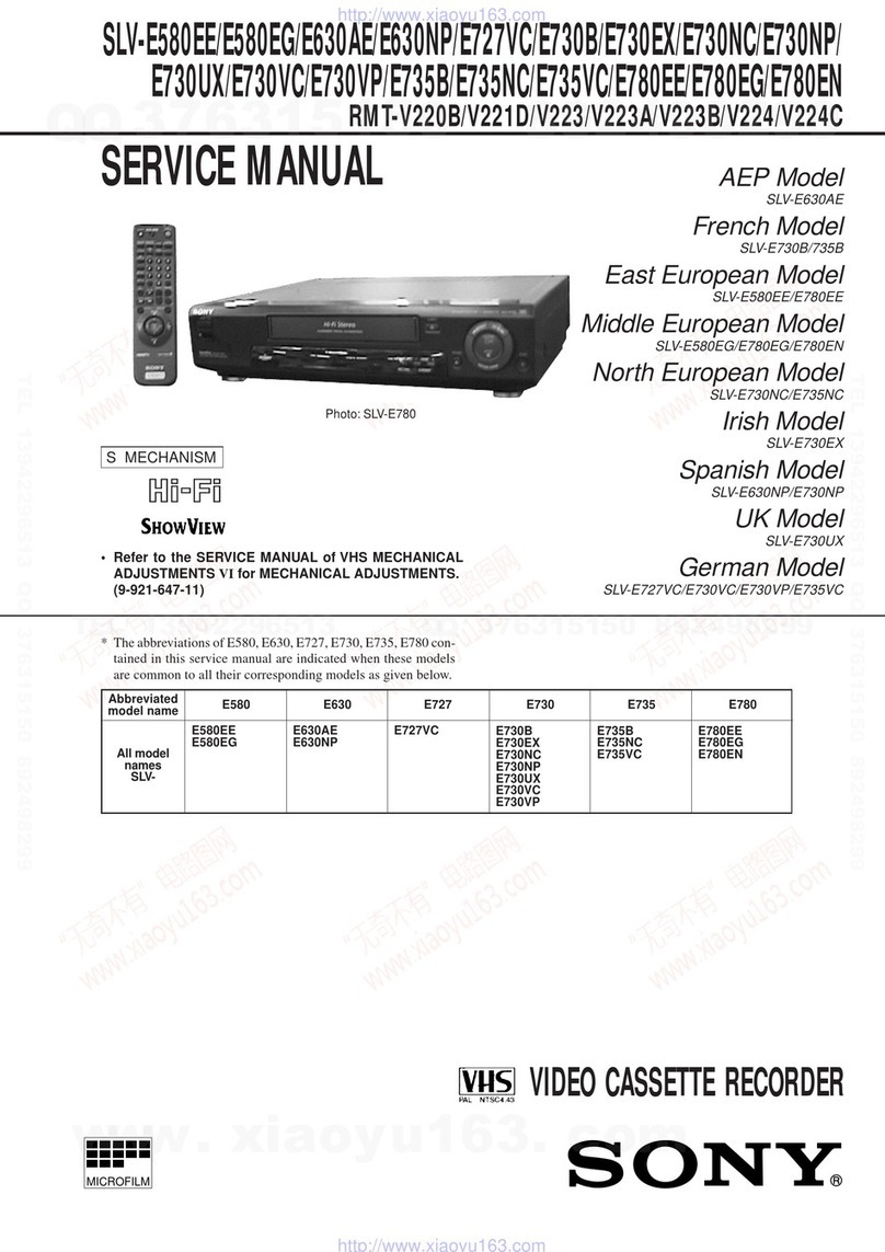 Sony SLV-E580EE User manual Sony SLV-E580EE User manual