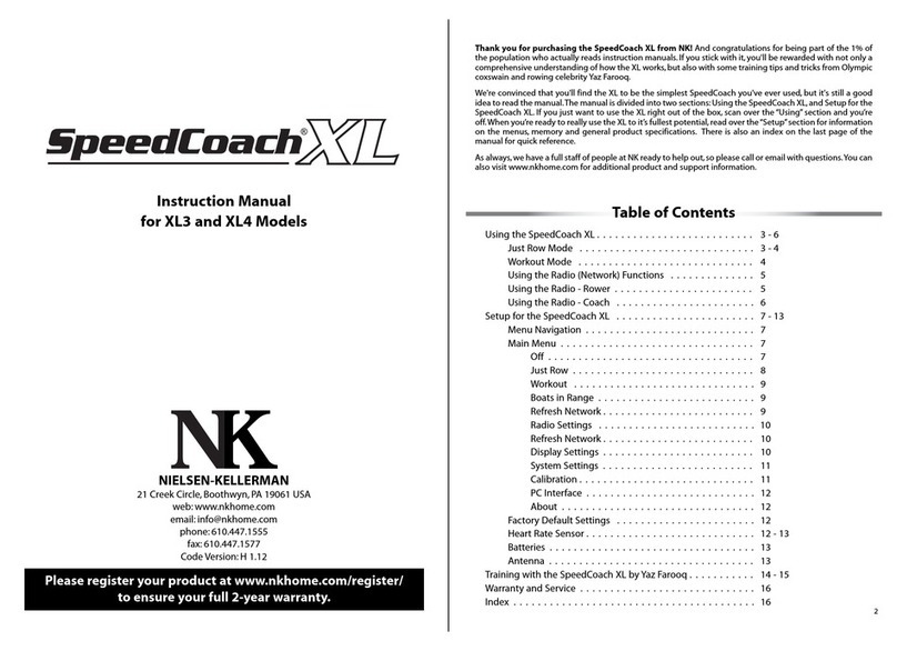 Nielsen-Kellerman SpeedCoach XL3 User manual