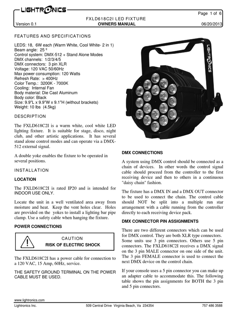 Lightronics FXLD618C2I owner's manual