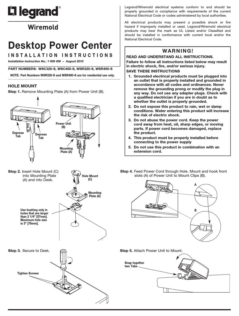 LEGRAND WSC320-S installation instructions