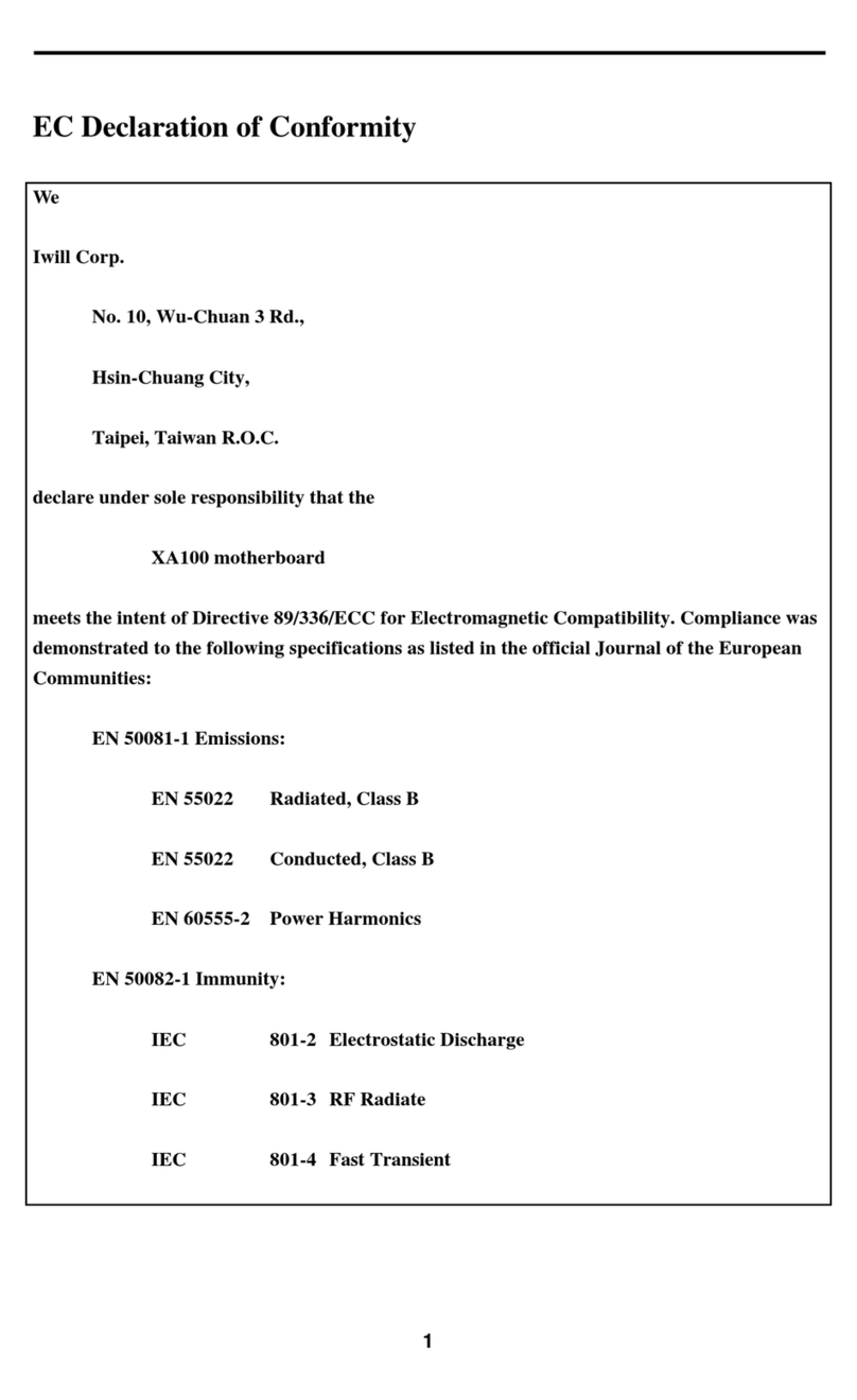 IWILL XA100 Ultra ATA-2 user manual