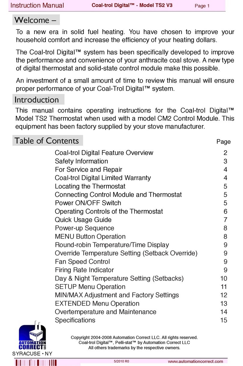 Automation Correct Coal-trol Digital TS2 V3 instruction manual