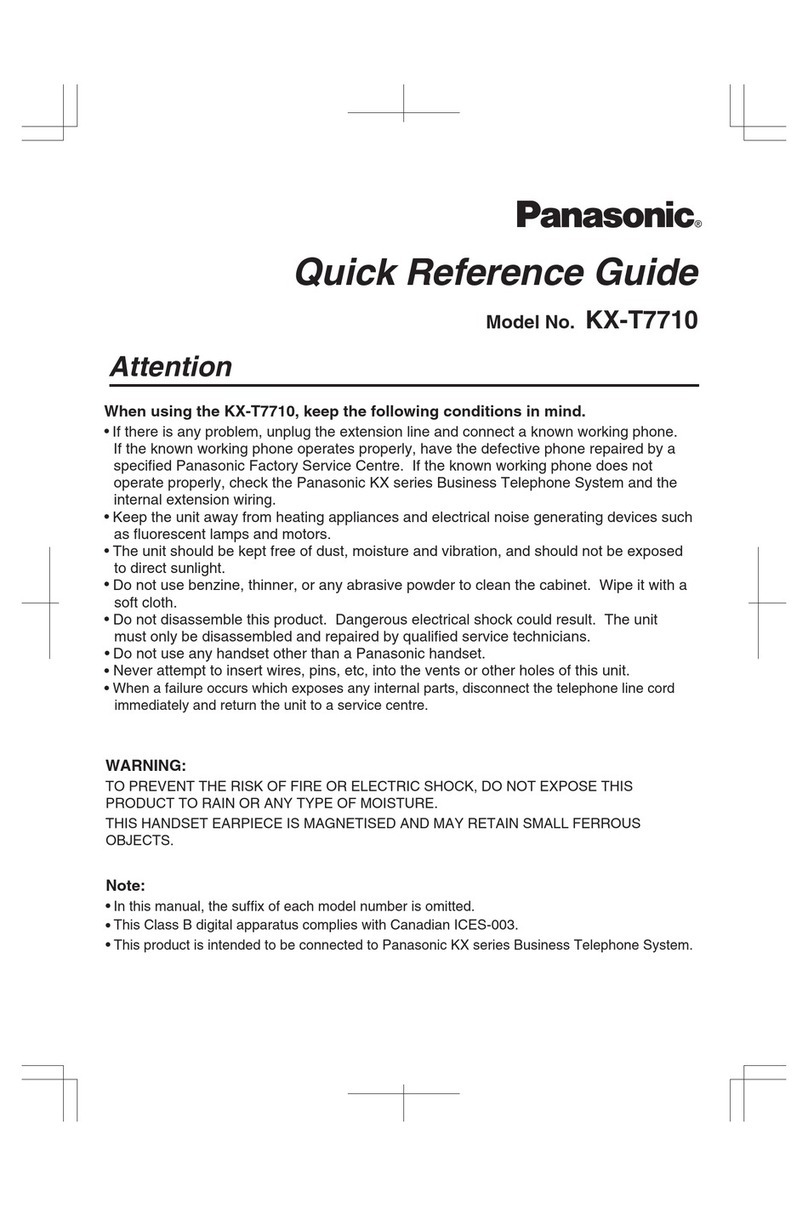 Panasonic KX-T7710 Quick reference guide