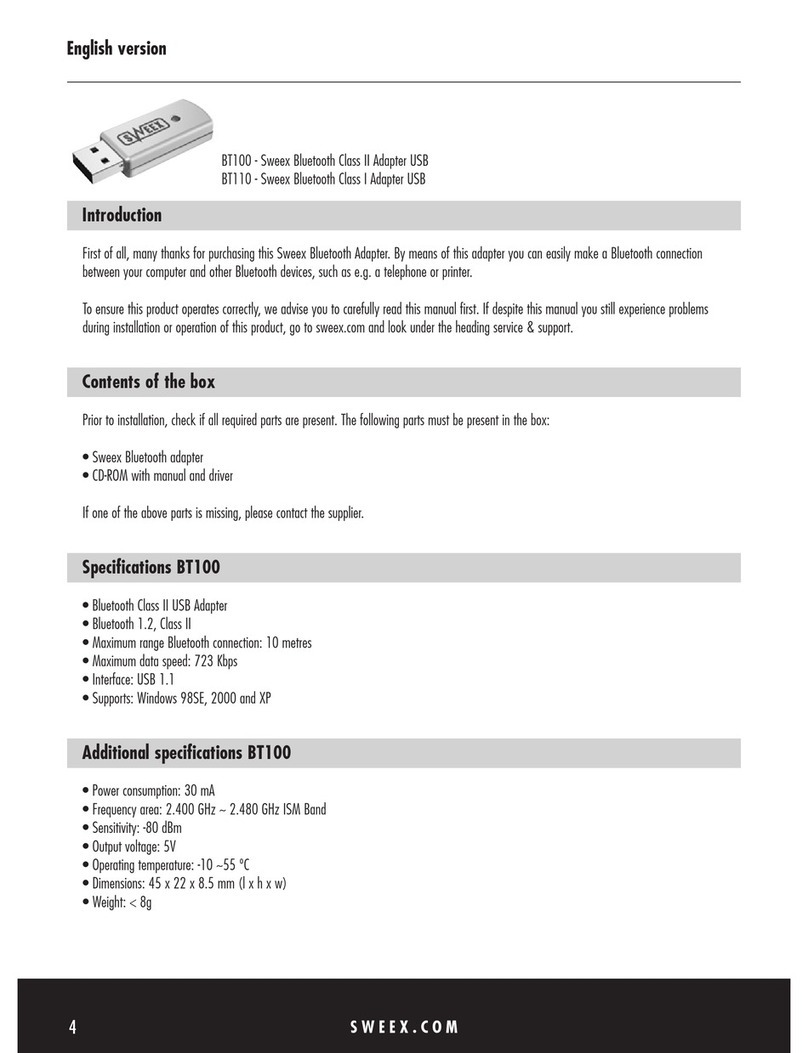SWEEX BT100 User manual