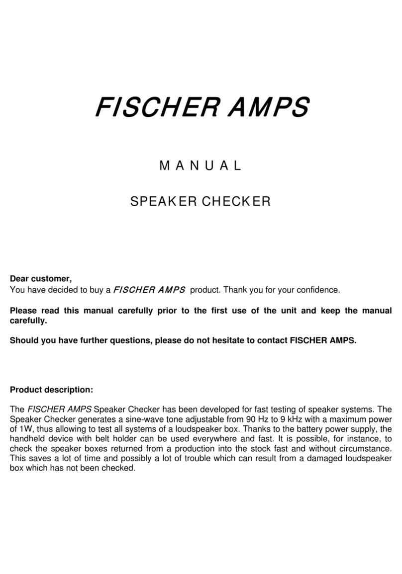 Fischer Amps SPEAKER CHECKER user manual