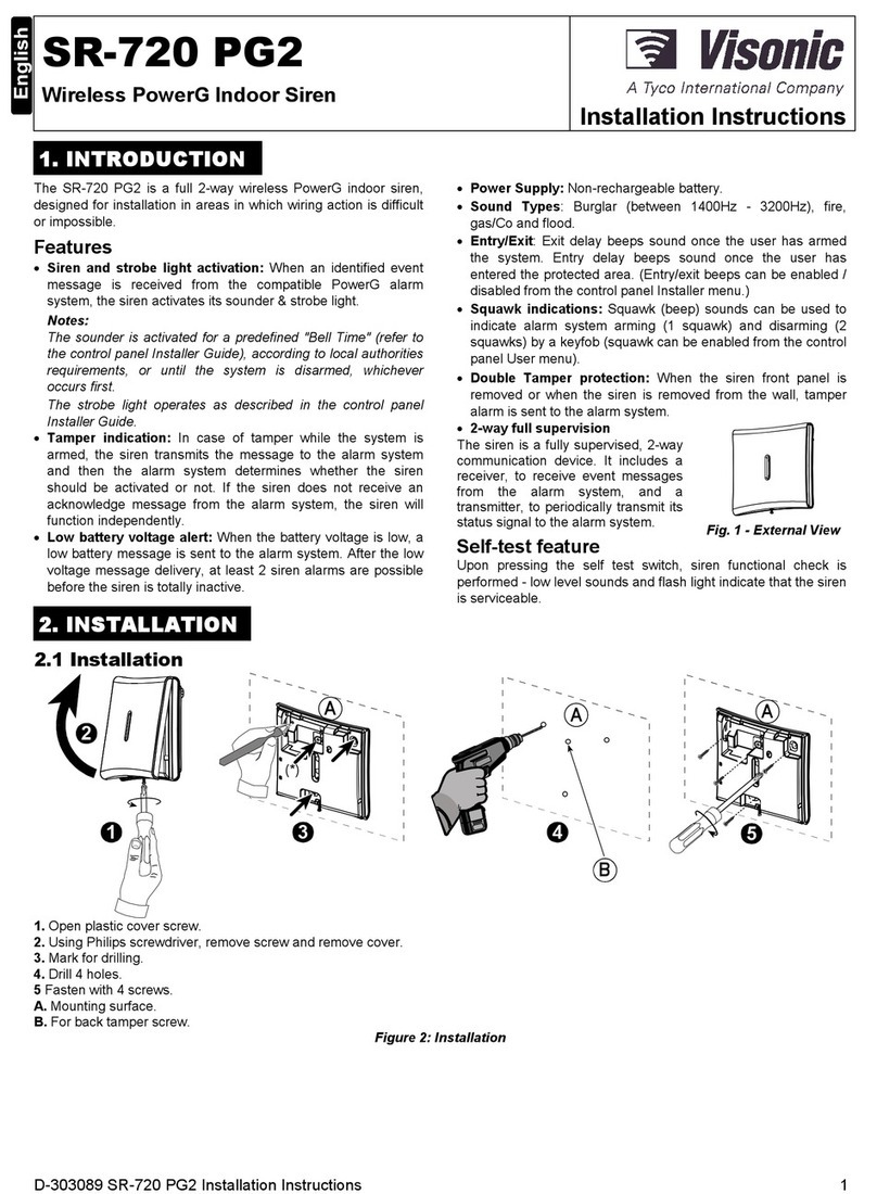 Visonic SR-720 PG2 User manual