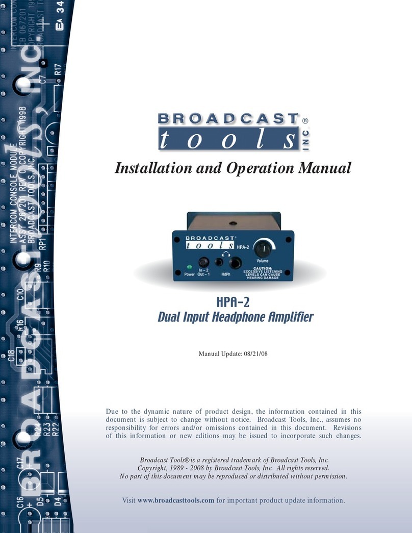 Broadcast Tools HPA-2 Installation and operation manual