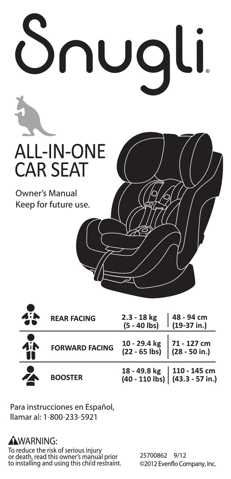 Evenflo Snulgi owner's manual