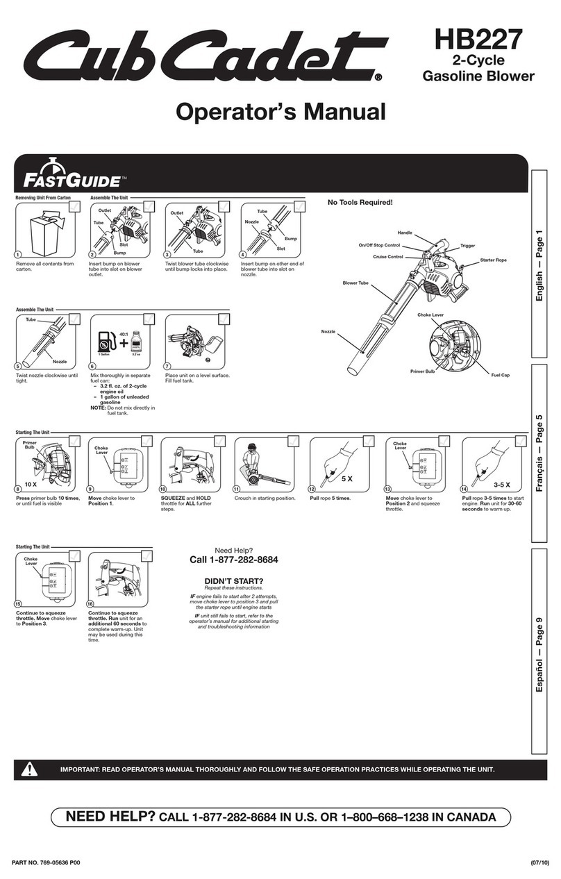 Cub Cadet HB227 User manual Cub Cadet HB227 User manual