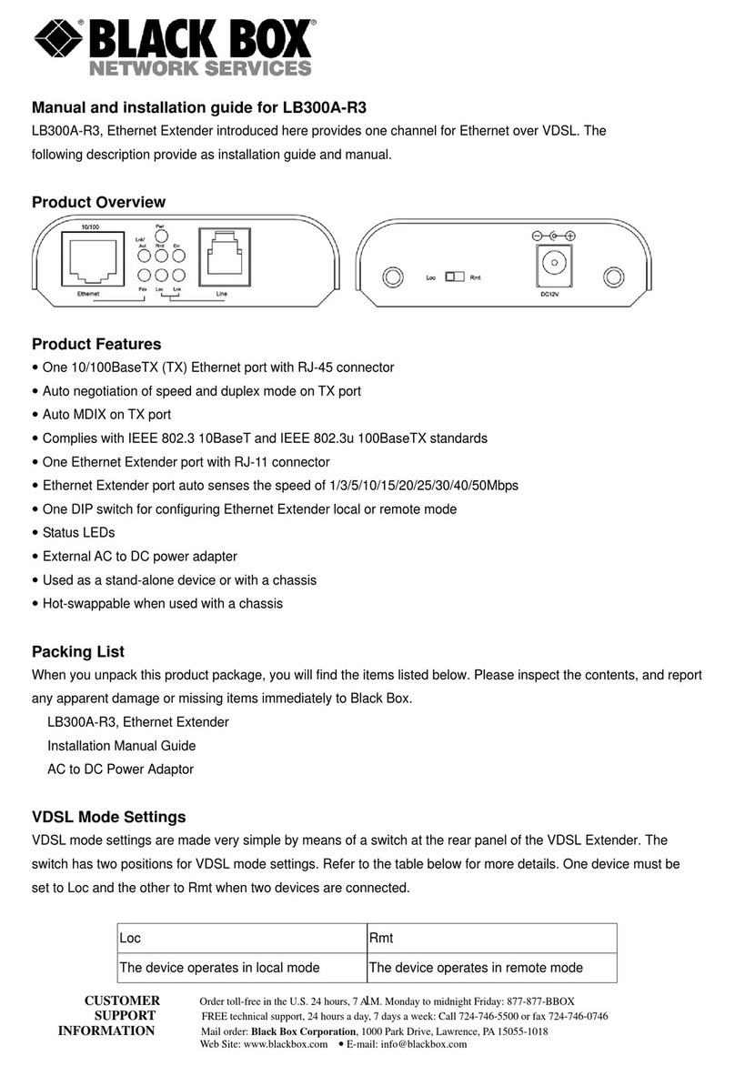 Black Box LB300A-R3 Installation and operating instructions
