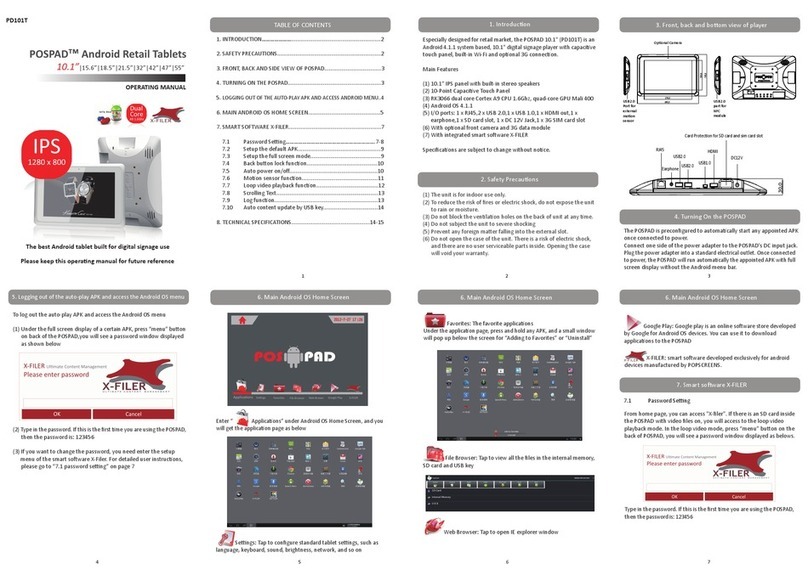 Pospad PD101T operating manual