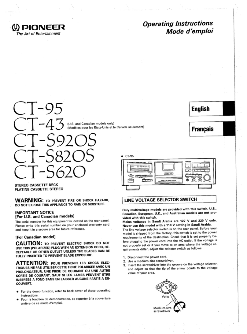 Pioneer CT-95 operating instructions
