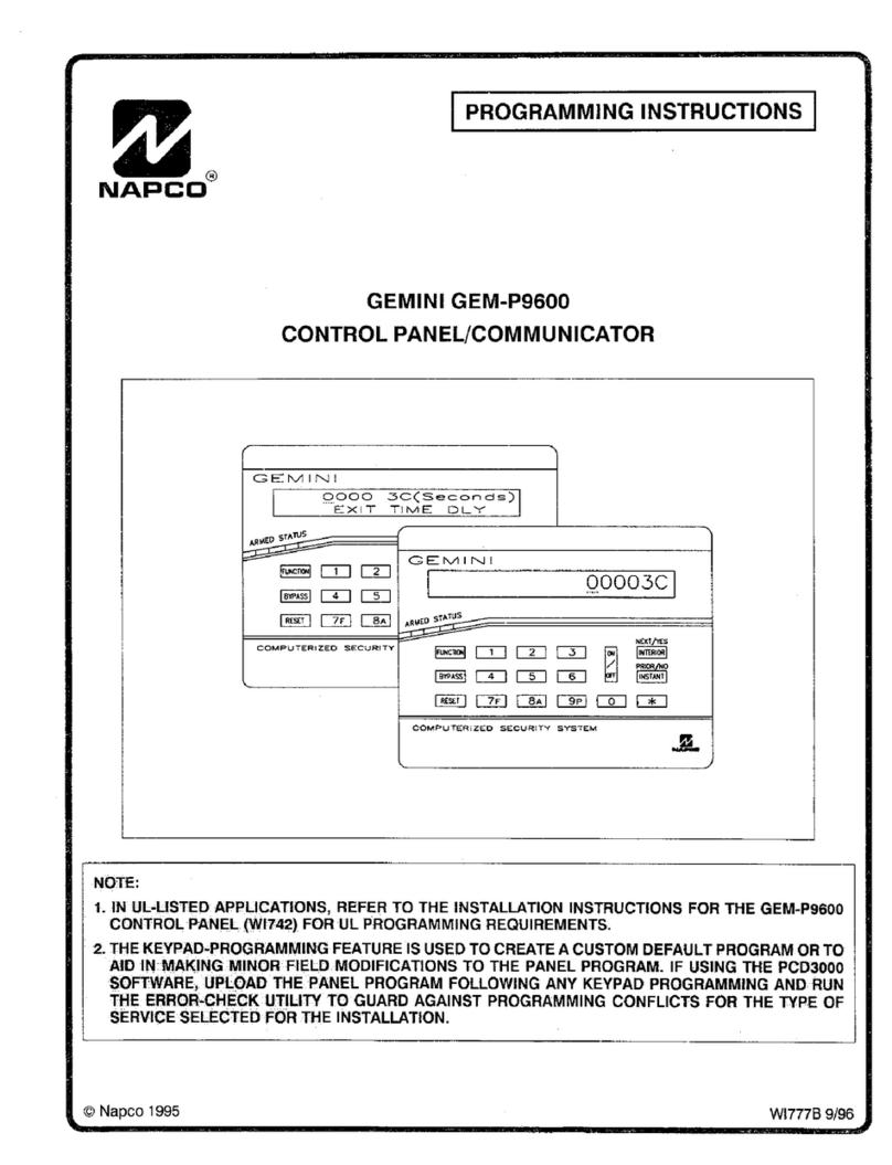 NAPCO Gemini GEM-P9600 Installation manual NAPCO Gemini GEM-P9600 Installation manual