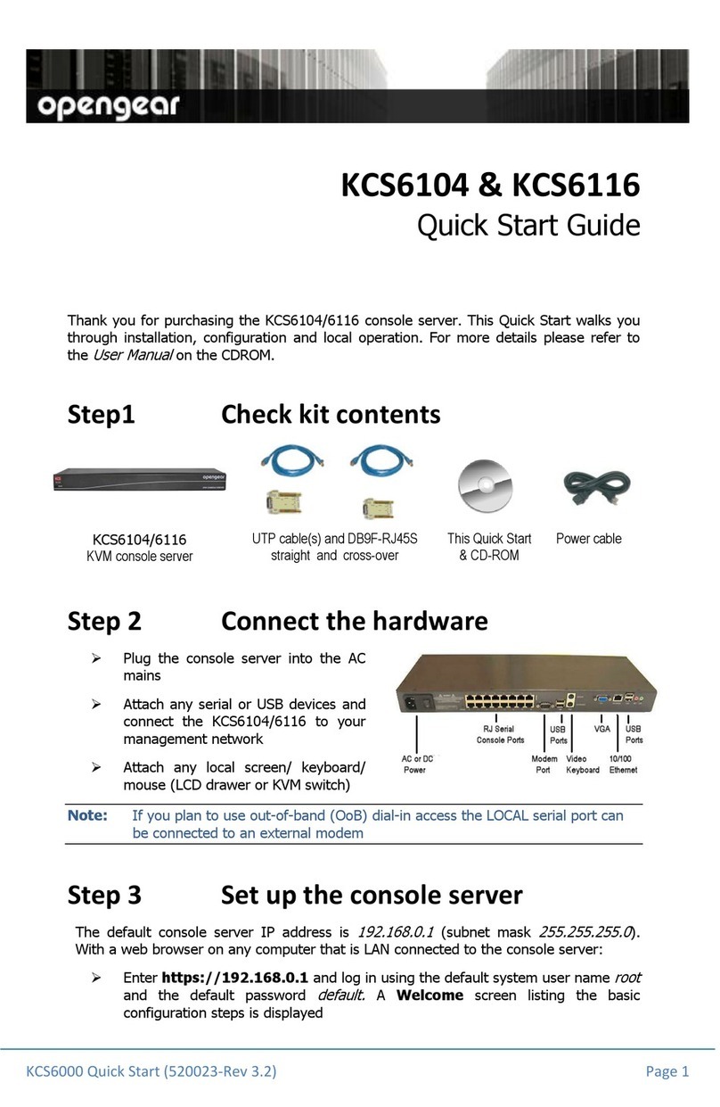 Opengear KCS6104 User manual
