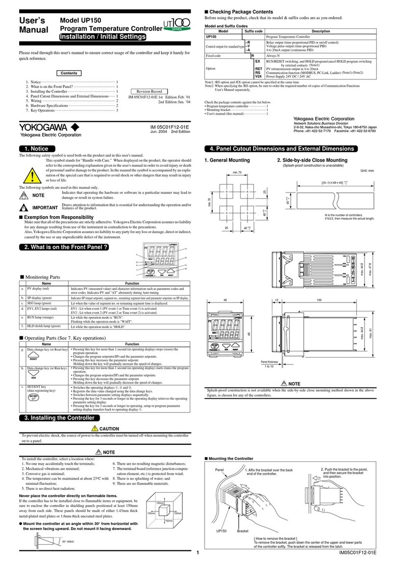 YOKOGAWA UP150 User manual