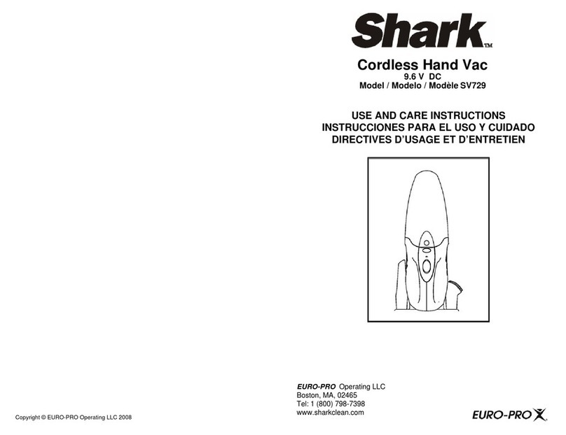 Shark SV729 Quick reference guide