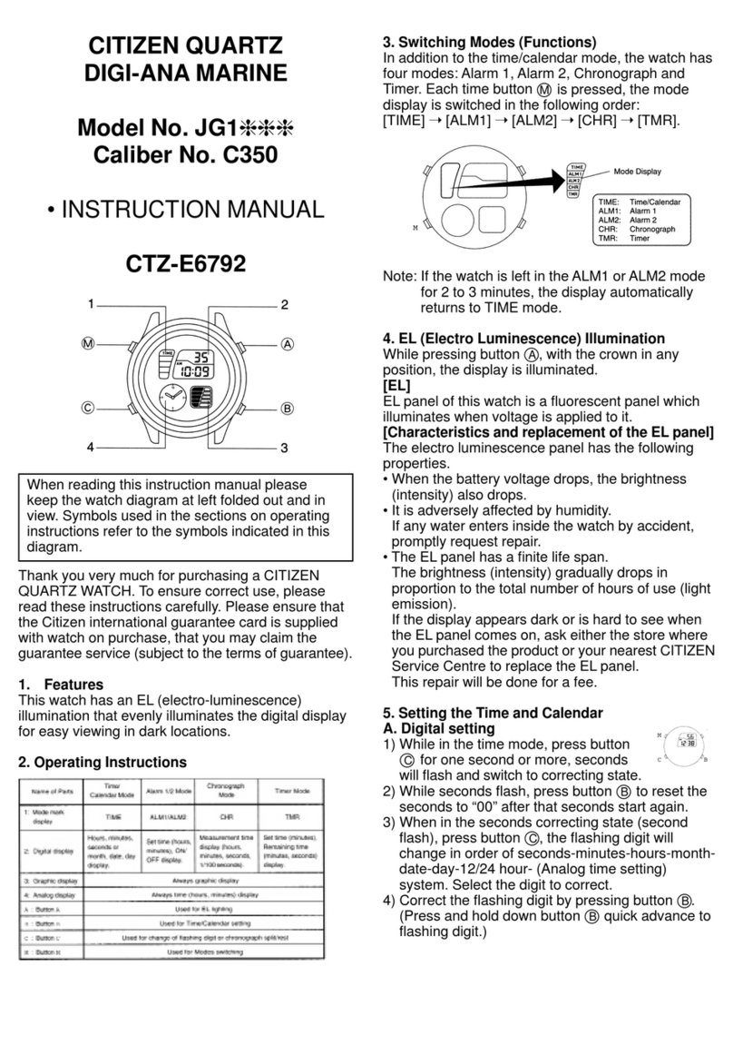 Citizen JG1 Series User manual