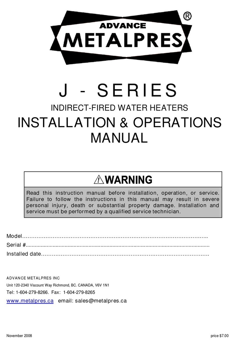 Advance Metalpres J-SERIES Installation and operation manual