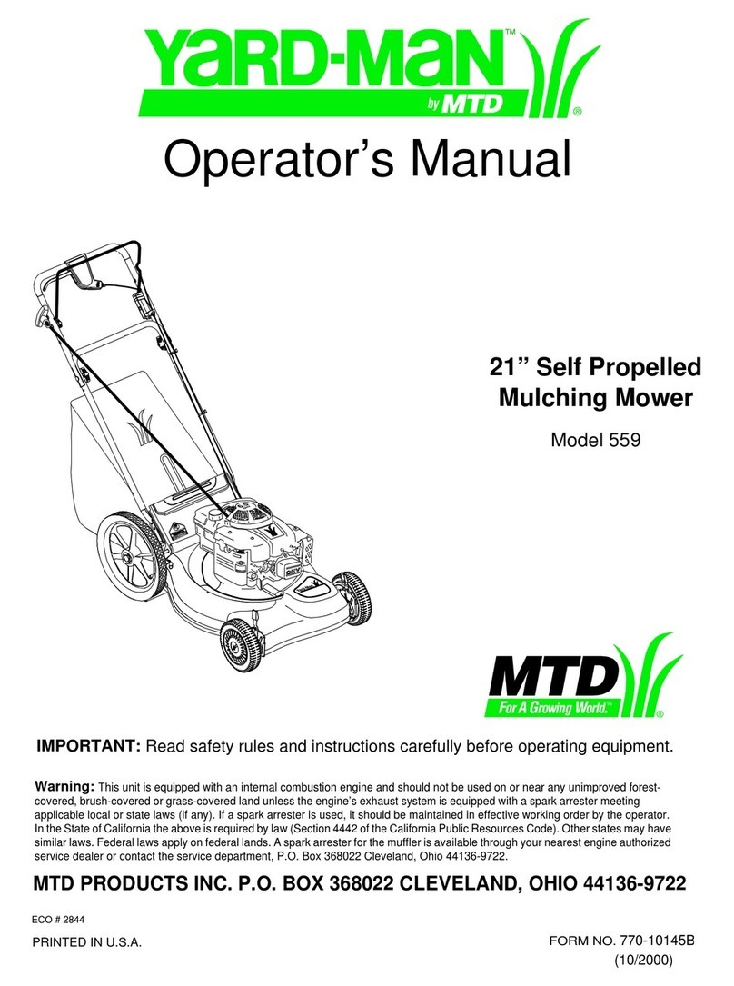 Yard-Man 559 User manual Yard-Man 559 User manual