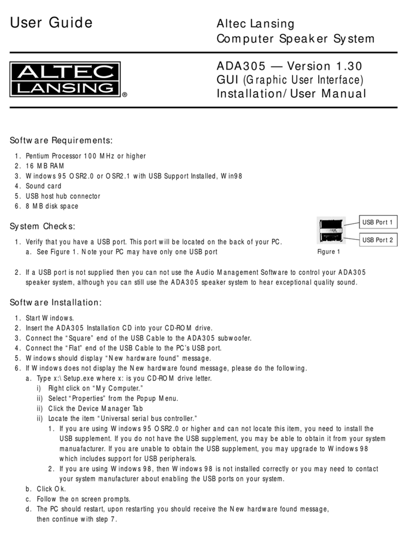 Altec Lansing ADA305 Instruction Manual Altec Lansing ADA305 Instruction Manual