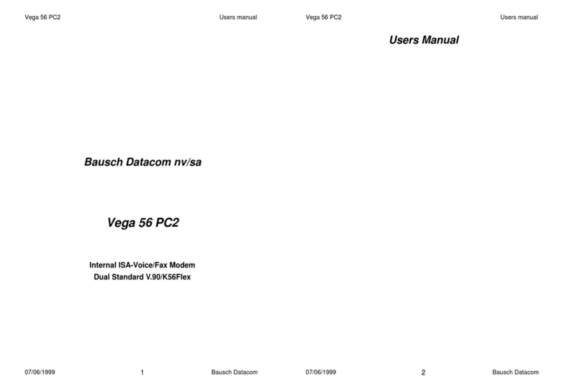 Bausch Datacom Vega 56 PC2 user manual