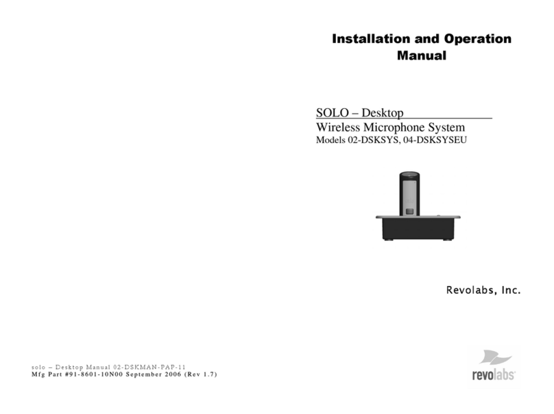 Revolabs REVOLABS SOLO 02-DSKSYS Installation and operation manual