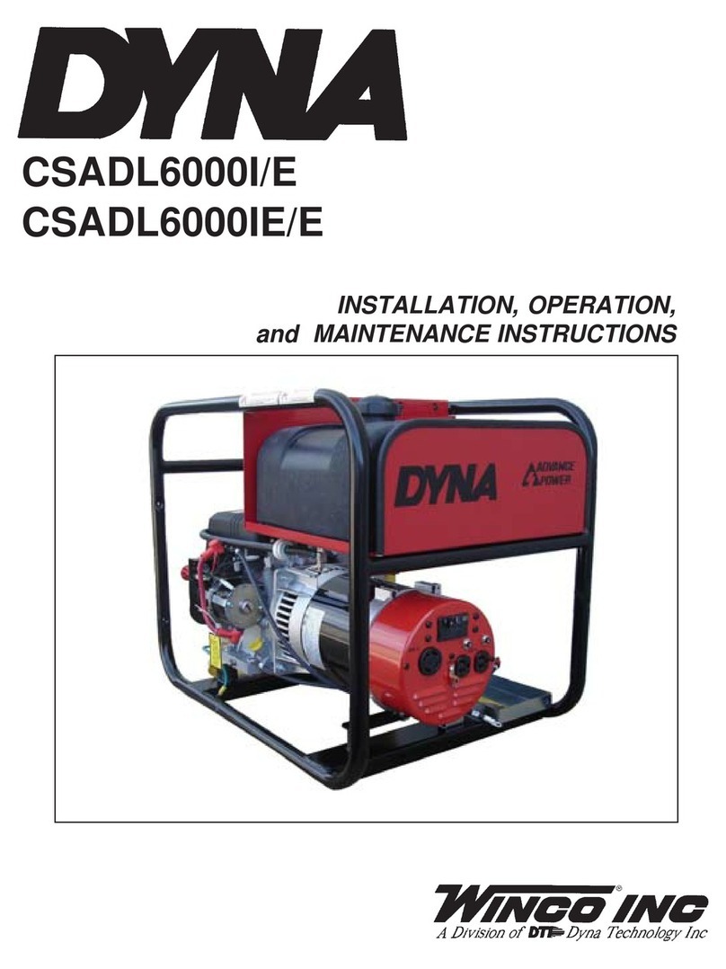 Dyna CSADL6000I/E Installation, operation and maintenance instructions