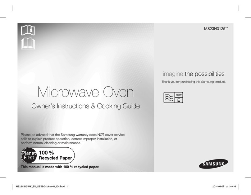 Samsung MS23H3125 Series Owner's instructions & cooking guide Samsung MS23H3125 Series Owner's instructions & cooking guide