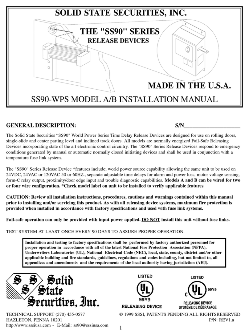SOLID STATE SECURITIES SS90 installation manual