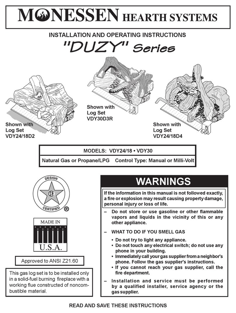 Monessen Hearth VDY24/18 User manual Monessen Hearth VDY24/18 User manual