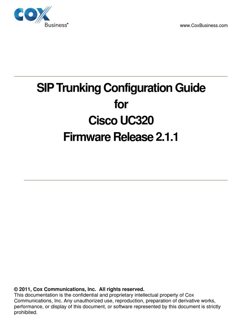 COX CISCO UC320 Configuration guide