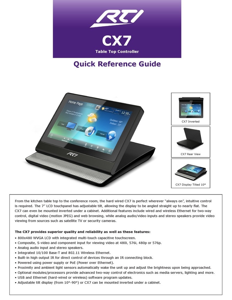 RTI CX7 Quick reference guide
