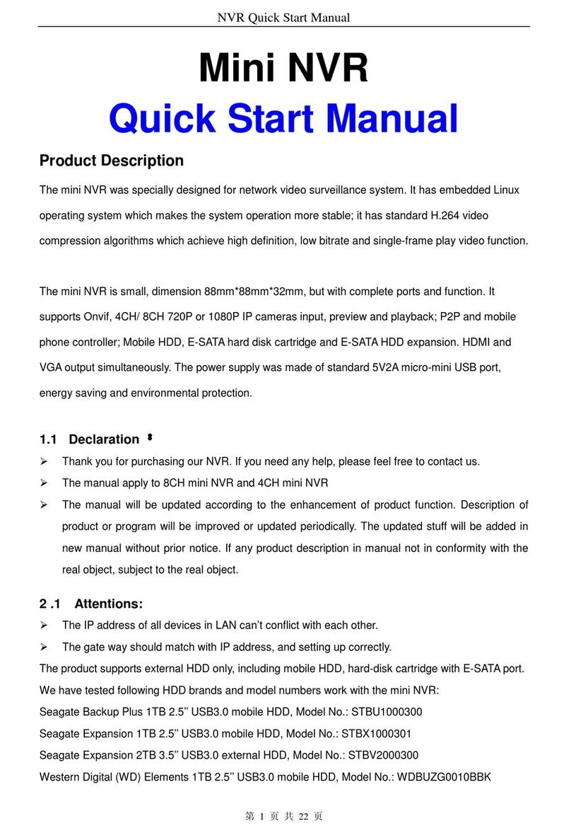 Unifore 4CH Mini NVR Quick start manual