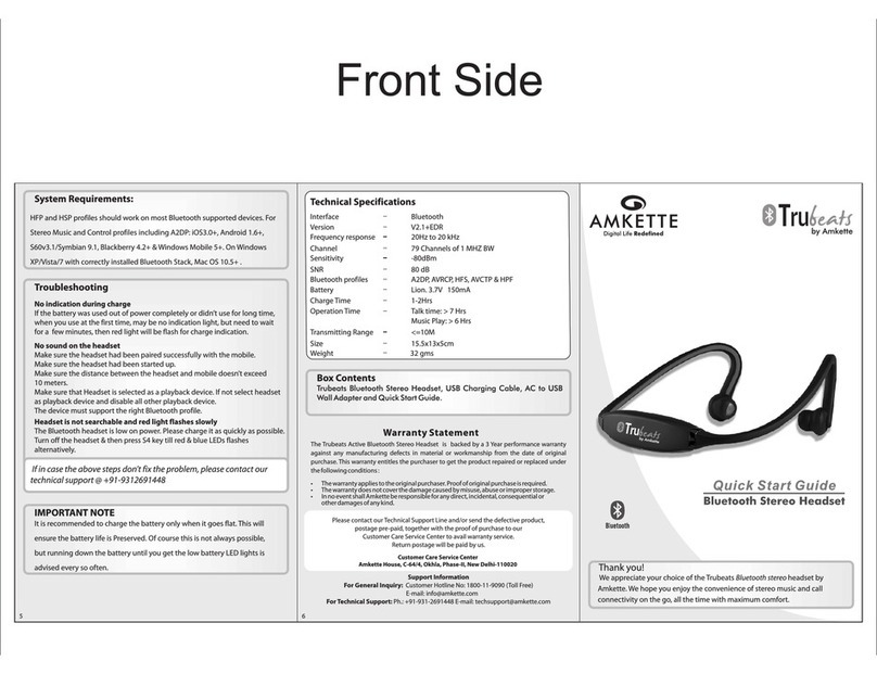 Amkette Trubeats quick start guide
